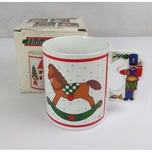 1987 Action Industries Rocking Horse Christmas Holiday Mug #21718